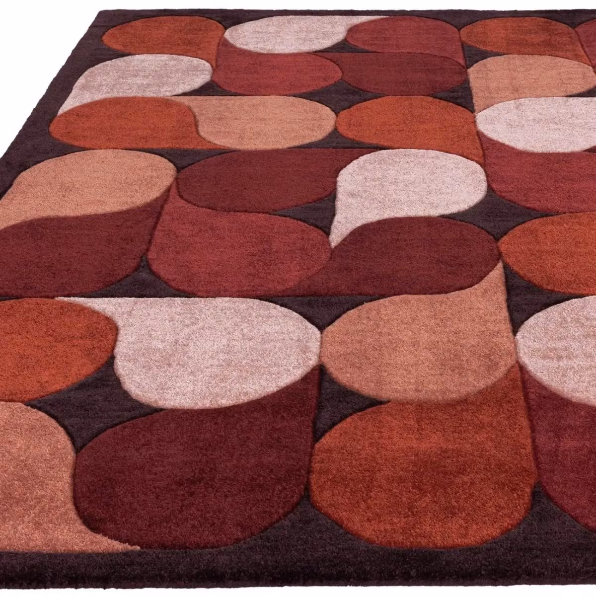 The Rug Shop UK Brown and Multicolour Handmade Modern Abstract Easy to Clean Polyester Area Rug, W: 200 cm, D: 290 cm – 3