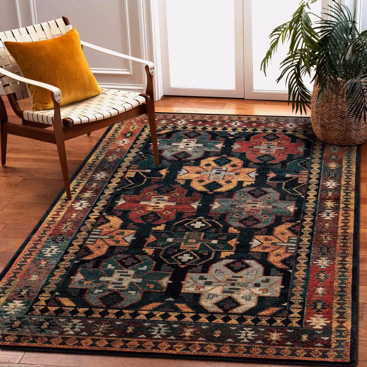 RugsX Omega Wool Rug in Blue and Multicolour, W: 170 cm, D: 235 cm – 3