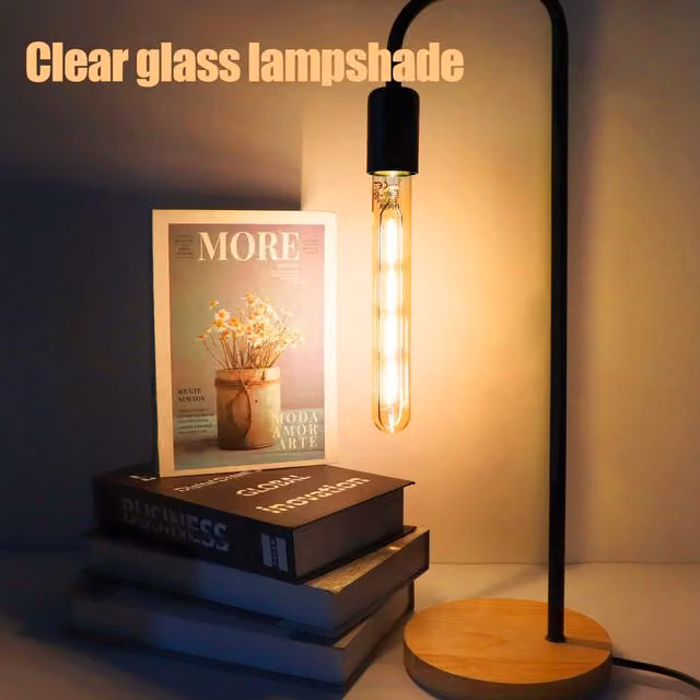 Livingandhome 4 Pack 4W LED T30 Long Tube Filament Bulb E27 2700K Warm White Clear Glass