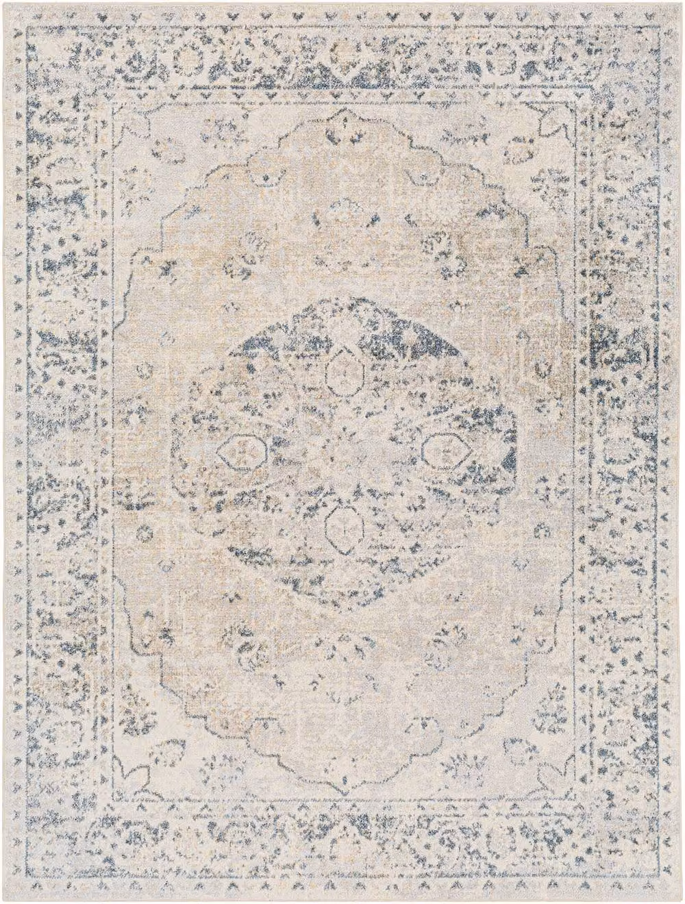 Livabliss Lilian Washable Vintage Boho Traditional Living and Dining Room Rug in Grey, Blue and Brown, W: 200 cm, D: 275 cm – 2