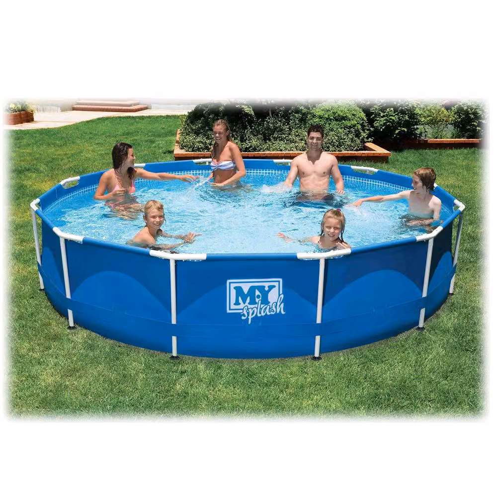 M.Y Metal Round Steel Frame Pool in Blue, Size XL – 3