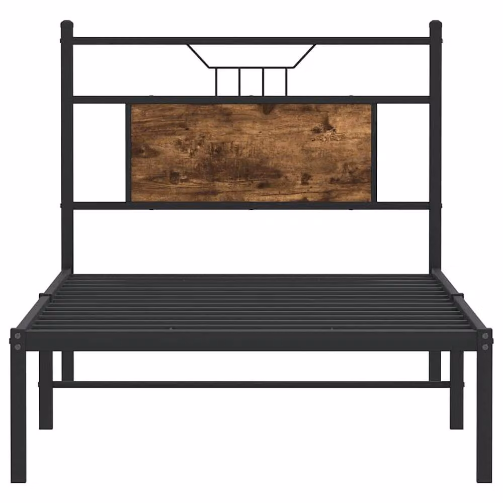 Berkfield Home Smoked Oak Bed Frame in Brown, W/D/H: 80 x 200 x 91.5 cm – 3