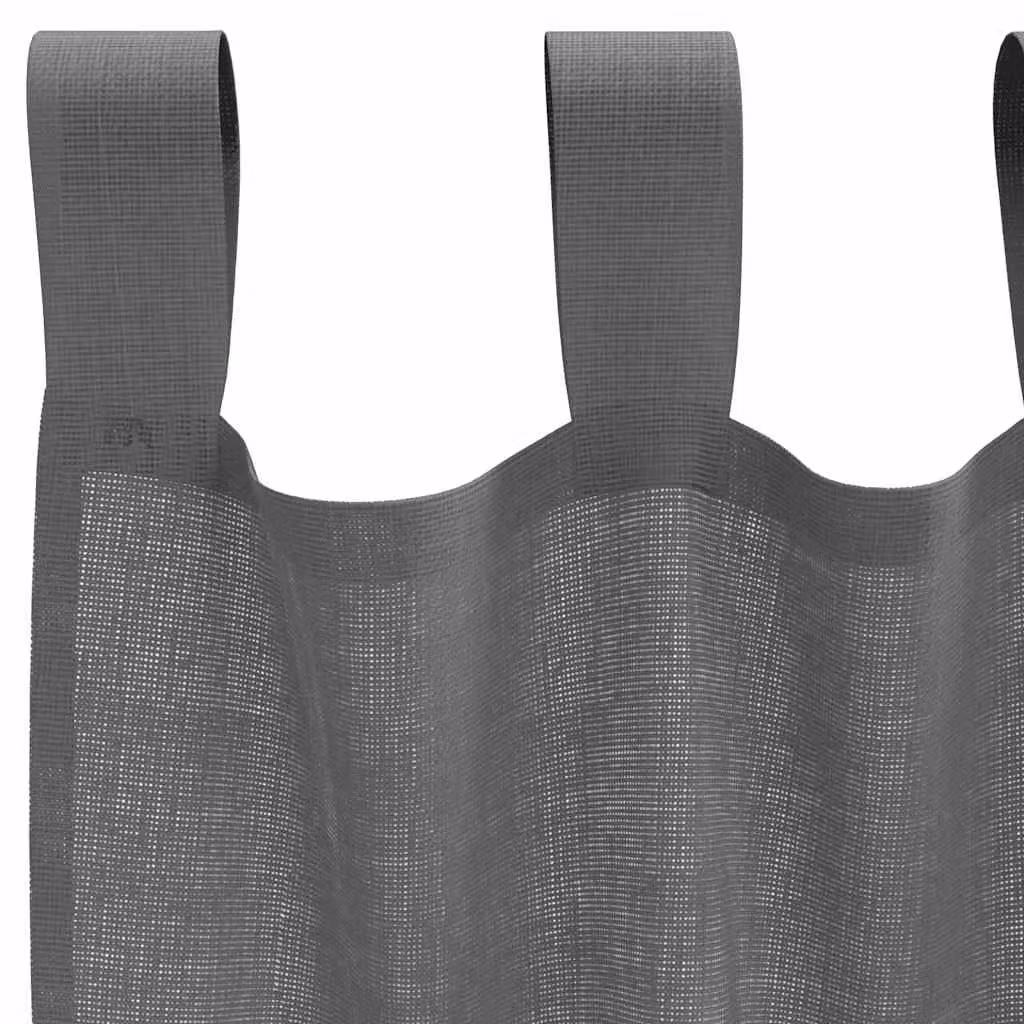 Berkfield Home Voile Curtains with Loops, 2 Pack, Grey, W: 140 cm, H: 245 cm – 4