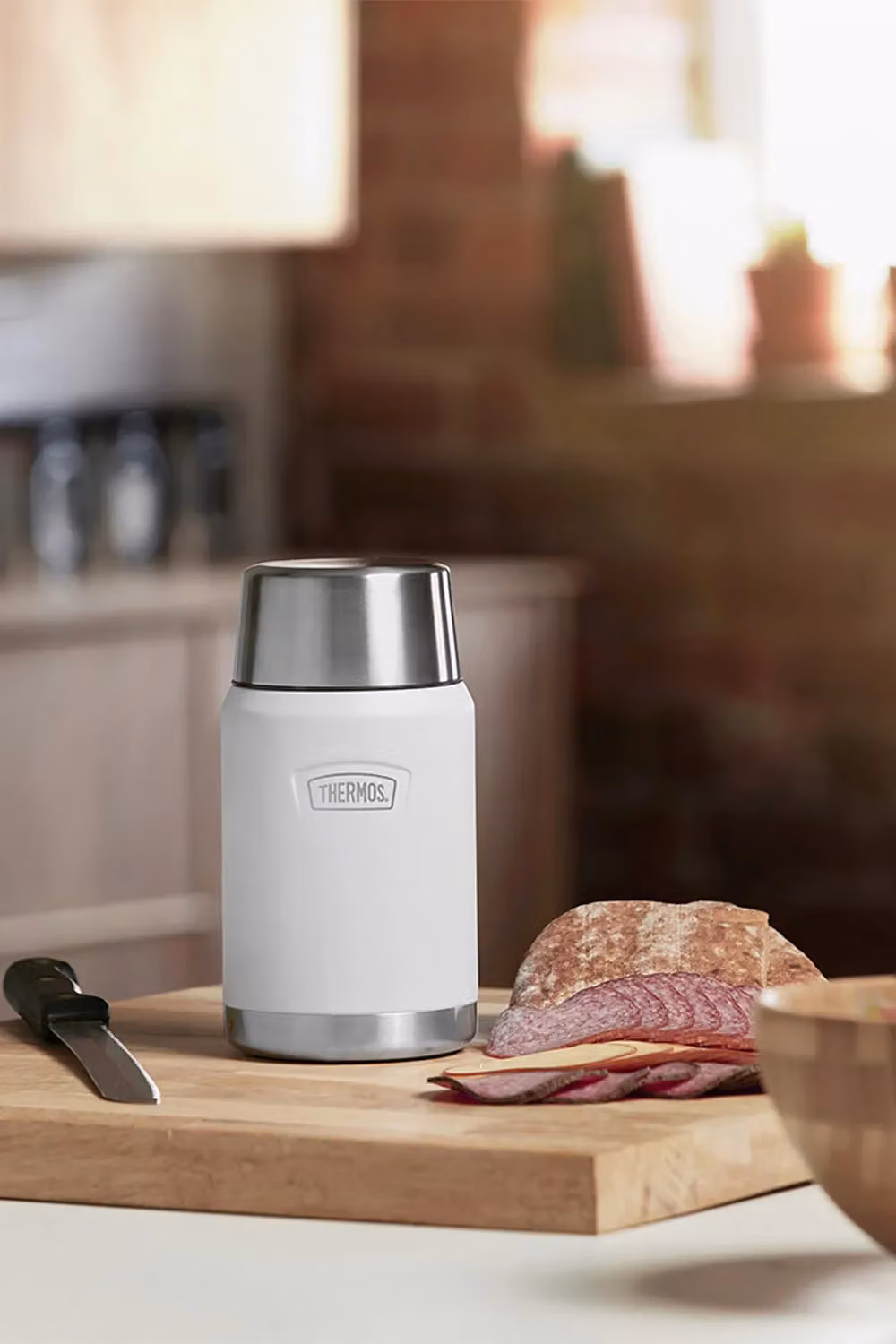 Thermos Icon Series Stainless Steel Food Flask with Spoon, White, 710ml – 2