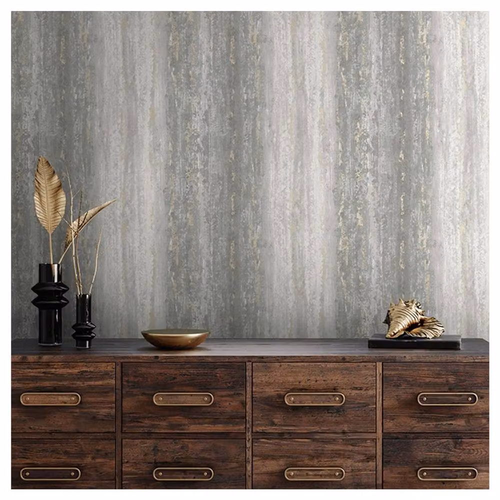 Holden Decor Distressed Stripes Textured Abstract Wallpaper in Charcoal Grey – 2