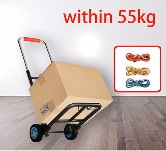 NESTLUNE Heavy Duty Folding Sack Truck in Black, 55kg Capacity, W: 52 cm – 1