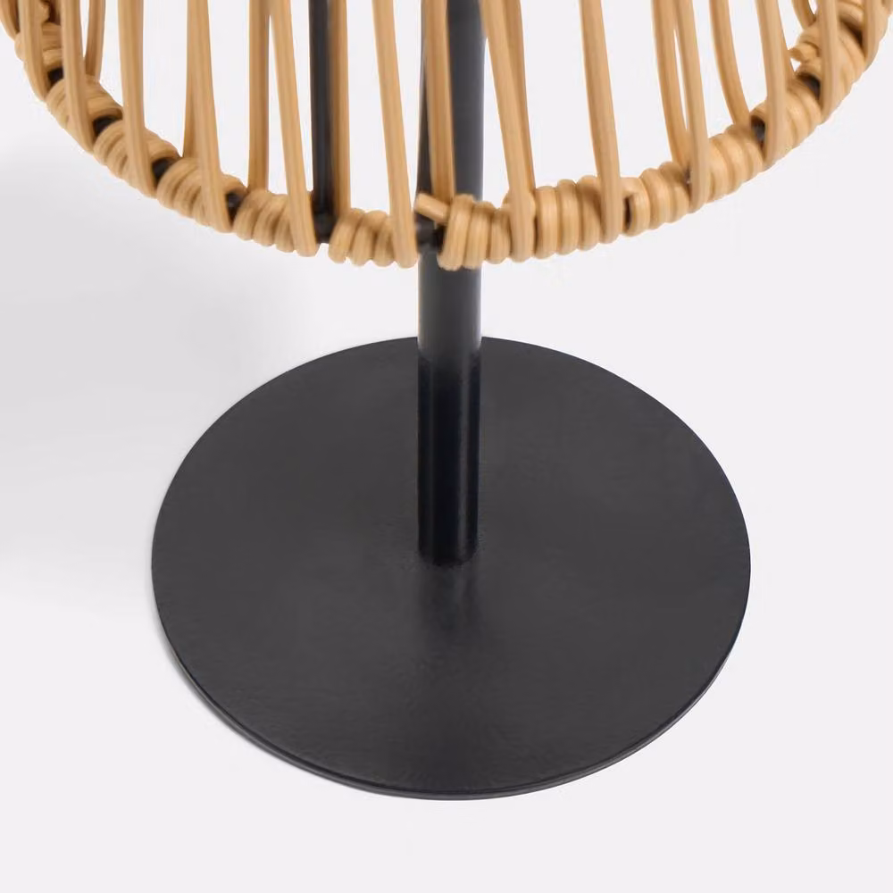 OHS Natural Rattan Solar Table Lamp with Dusk Sensor for Garden and Balcony – 7