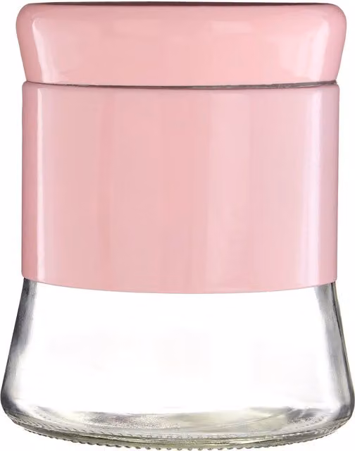 Orsina Luca Pink Steel and Glass Storage Jar, 0.8 l
