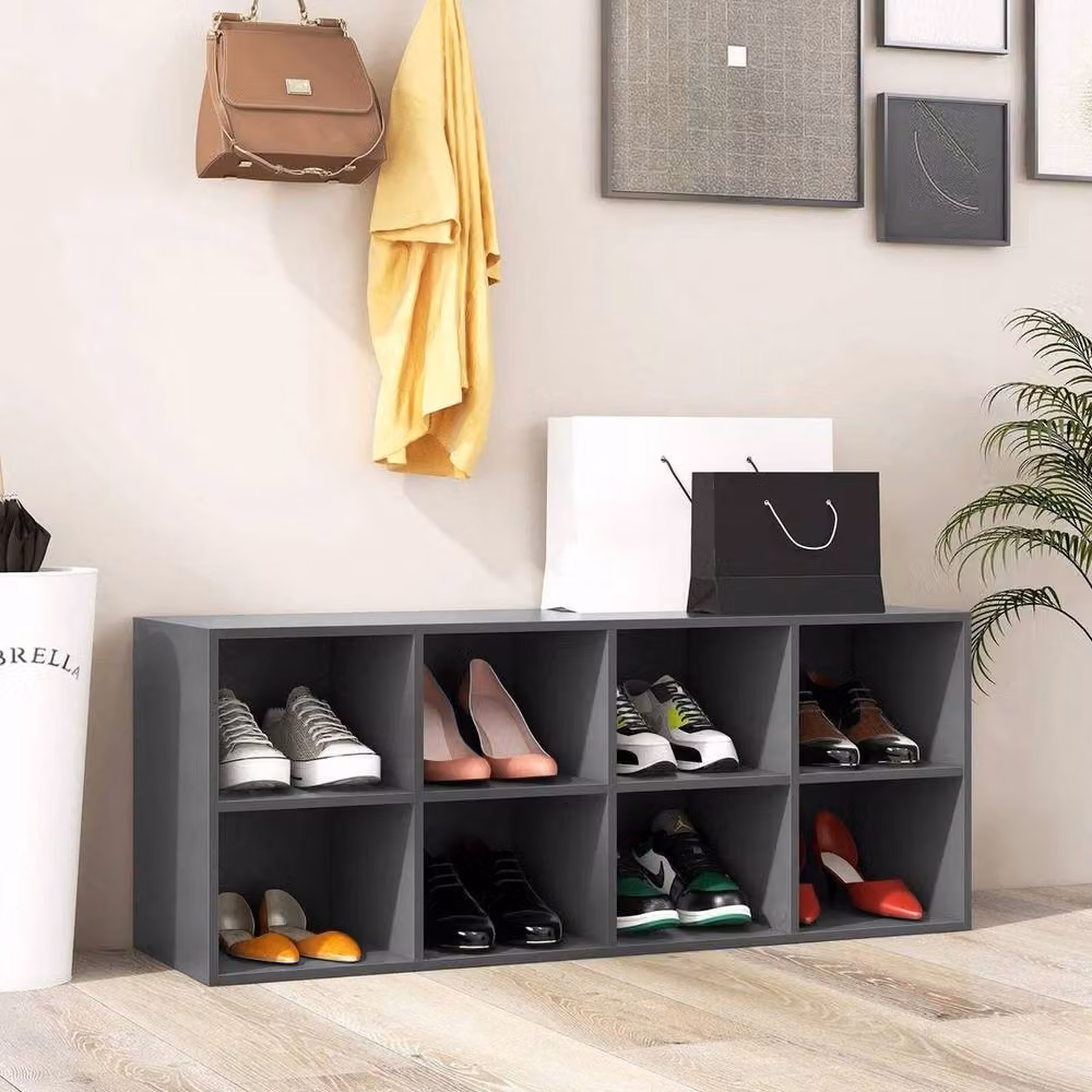FORGEVIO 8 Cubby Shoe Organiser in Grey – 2