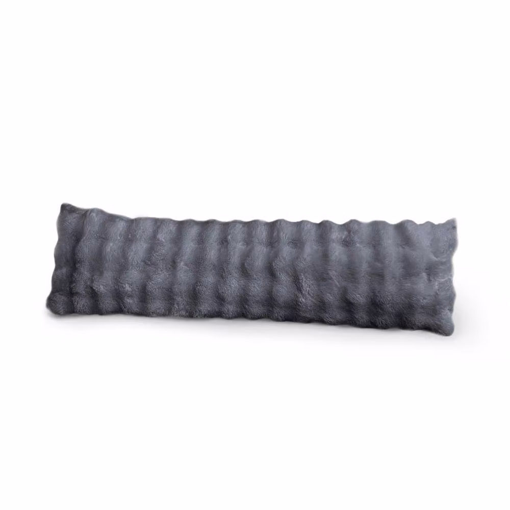 Sweet Dreams Alpine Bubble Faux Fur Bolster Pillow in Grey – 2