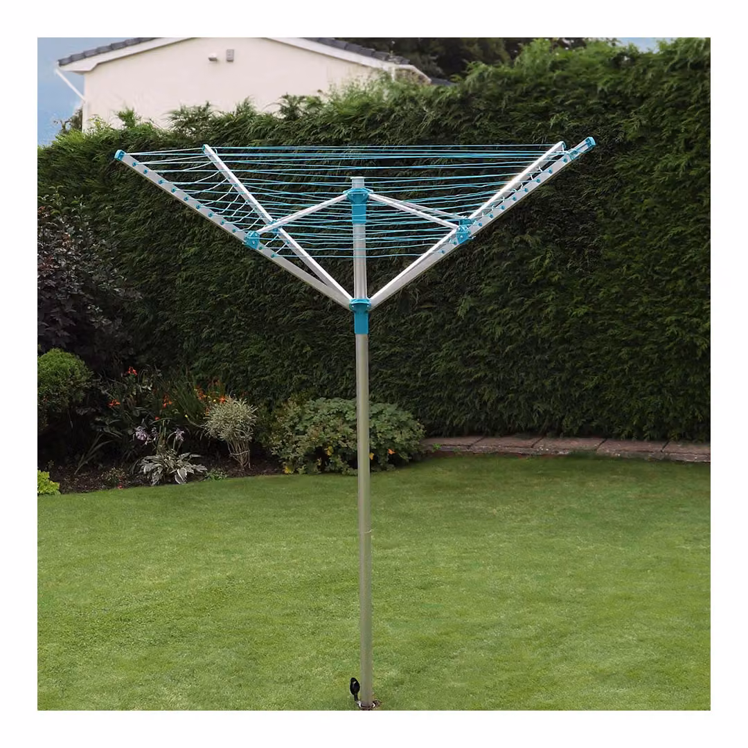 JVL Aluminium 4 Arm Rotary Airer in Silver – 2