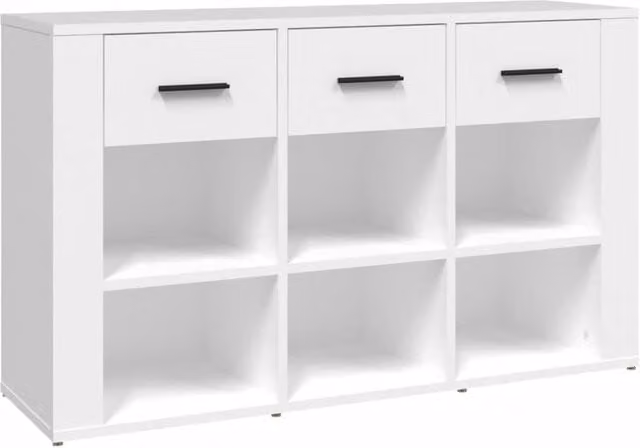 Berkfield Home Classic Sideboard in White, W/D/H: 100 x 30 x 59.5 cm