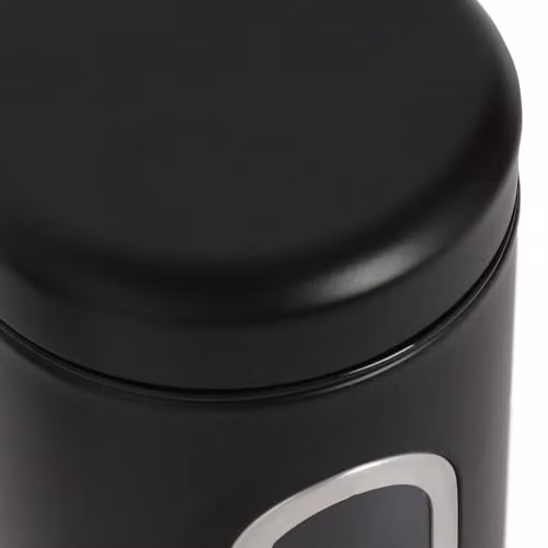 Harbour Housewares Black Stainless Steel Food Storage Container with Airtight Lid and Transparent Viewing Window – 2