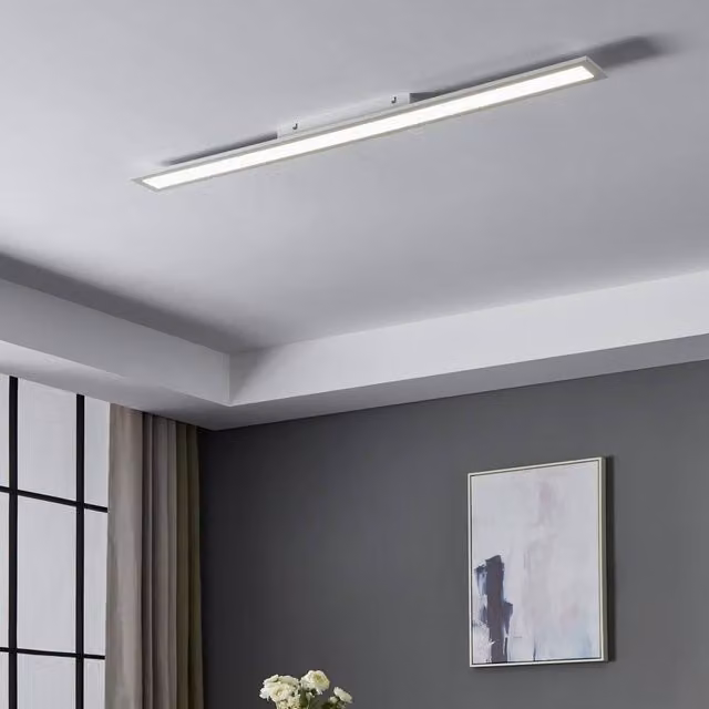 Eglo SALOBRENA LED Ceiling Light, White Minimalist Slim Linear Design