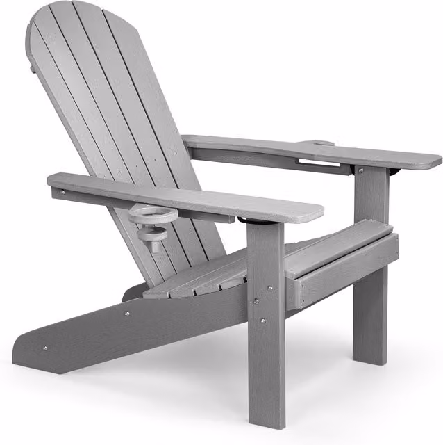 VonHaus Grey Waterproof Plastic Adirondack Garden Chair