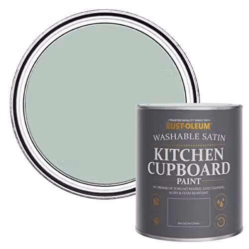 Rust-Oleum Green Scrubbable Kitchen Cupboard Paint in Satin Finish, 750ml