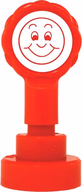 Xstamper Xclamations Smiley Self-Inking Plastic Stamp in Red