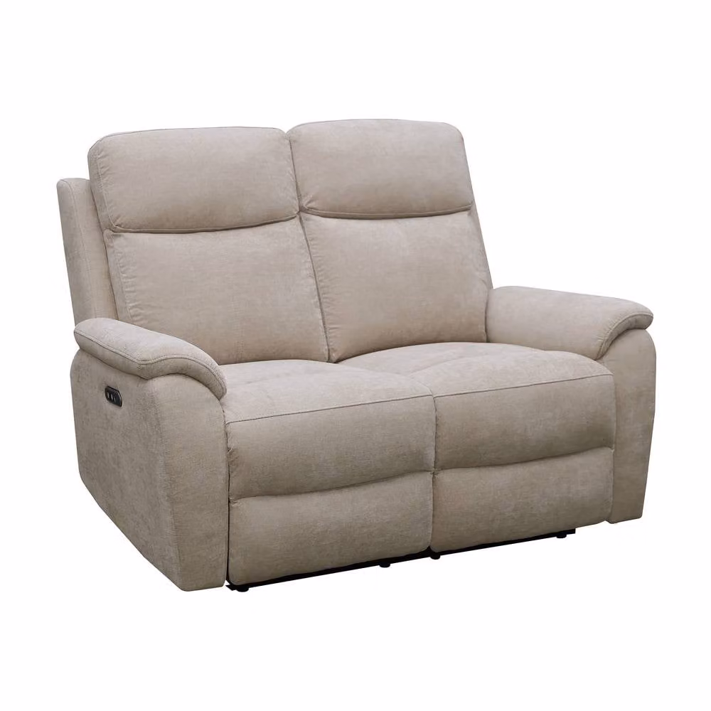 Aspire Richmond 2 Seater Power Recliner Sofa in Natural Chenille Fabric with USB Charging – 2