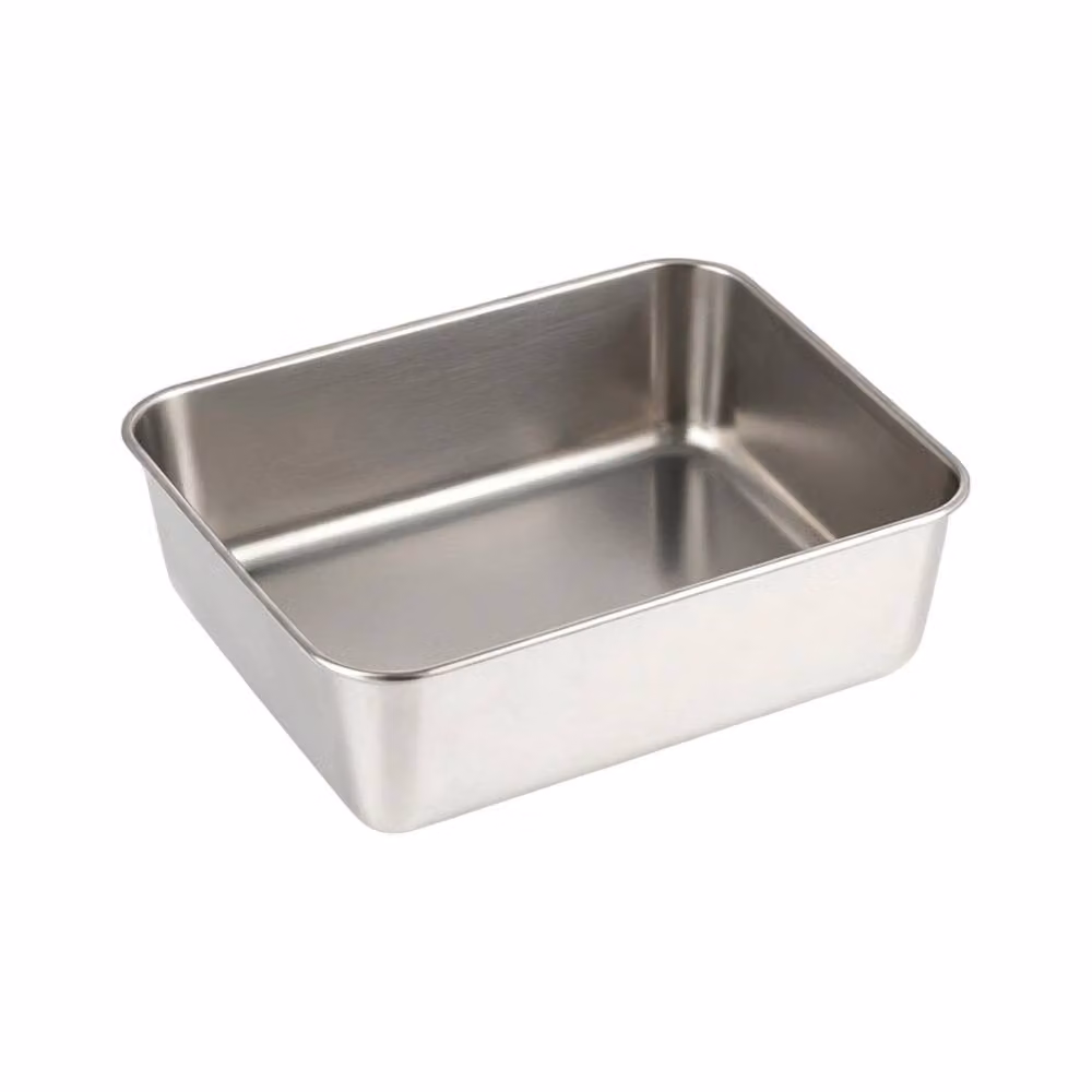 Living and Home 6-Piece Stackable Stainless Steel Rectangular Food Storage Container Set with PP Lids in Silver – 3