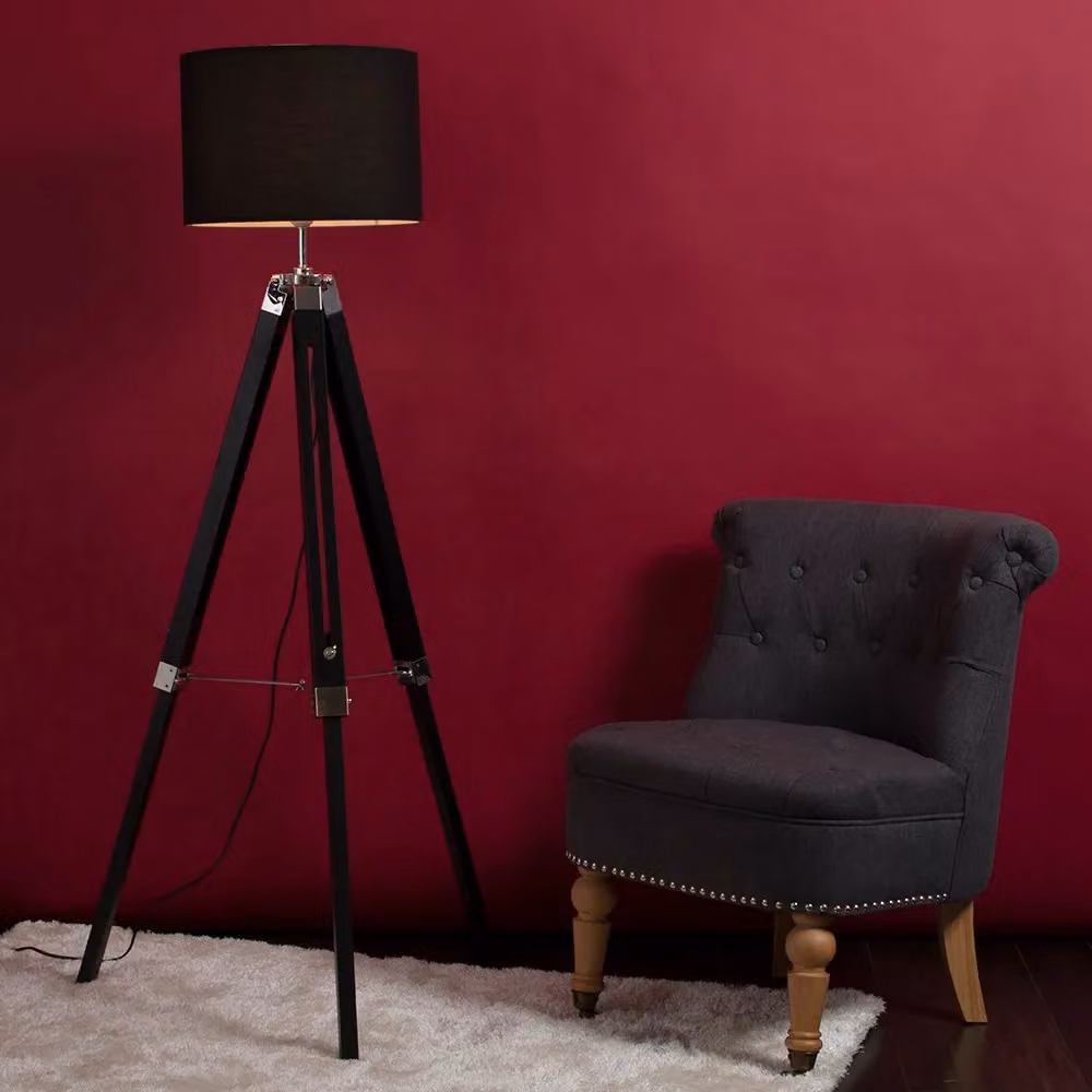 ValueLights Clipper Modern Black Floor Lamp Base – 3