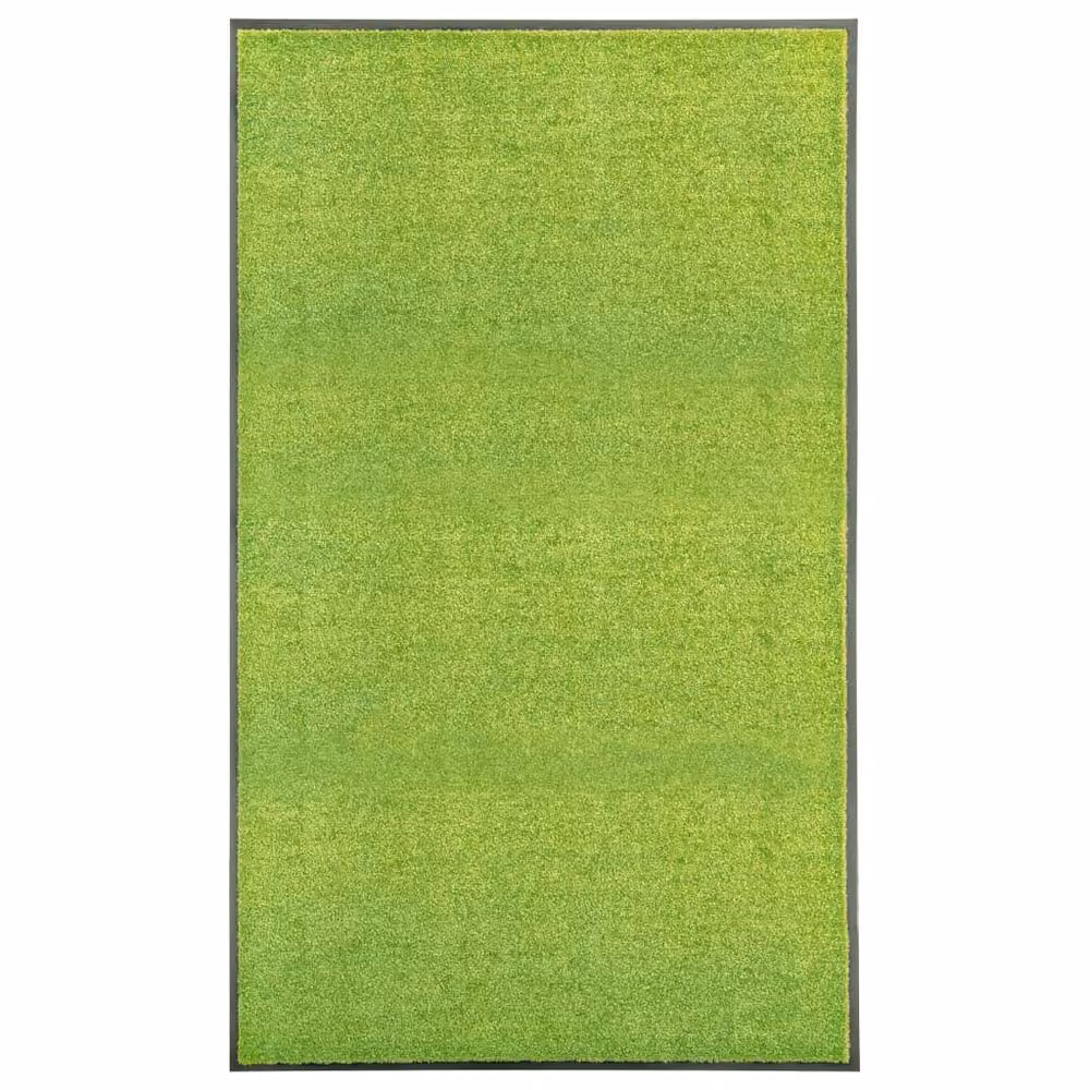 Berkfield Home Washable Non-Slip Green Doormat W: 90 cm, D: 150 cm – 2
