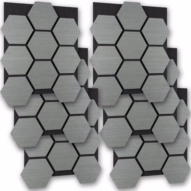 tectake Modern Geometric Wood-Look Shelf in Light Grey