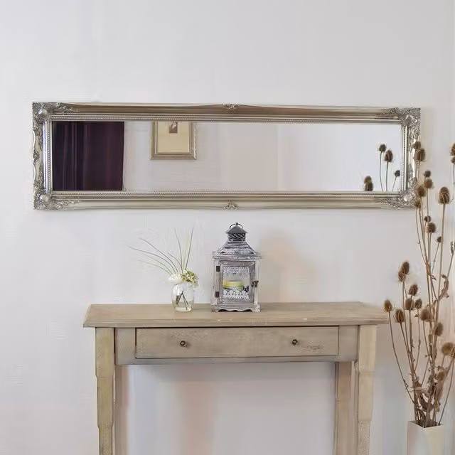 MirrorOutlet Hamilton Antique Design Full Length Wall Mirror, Silver, H 168 cm x W 46 cm