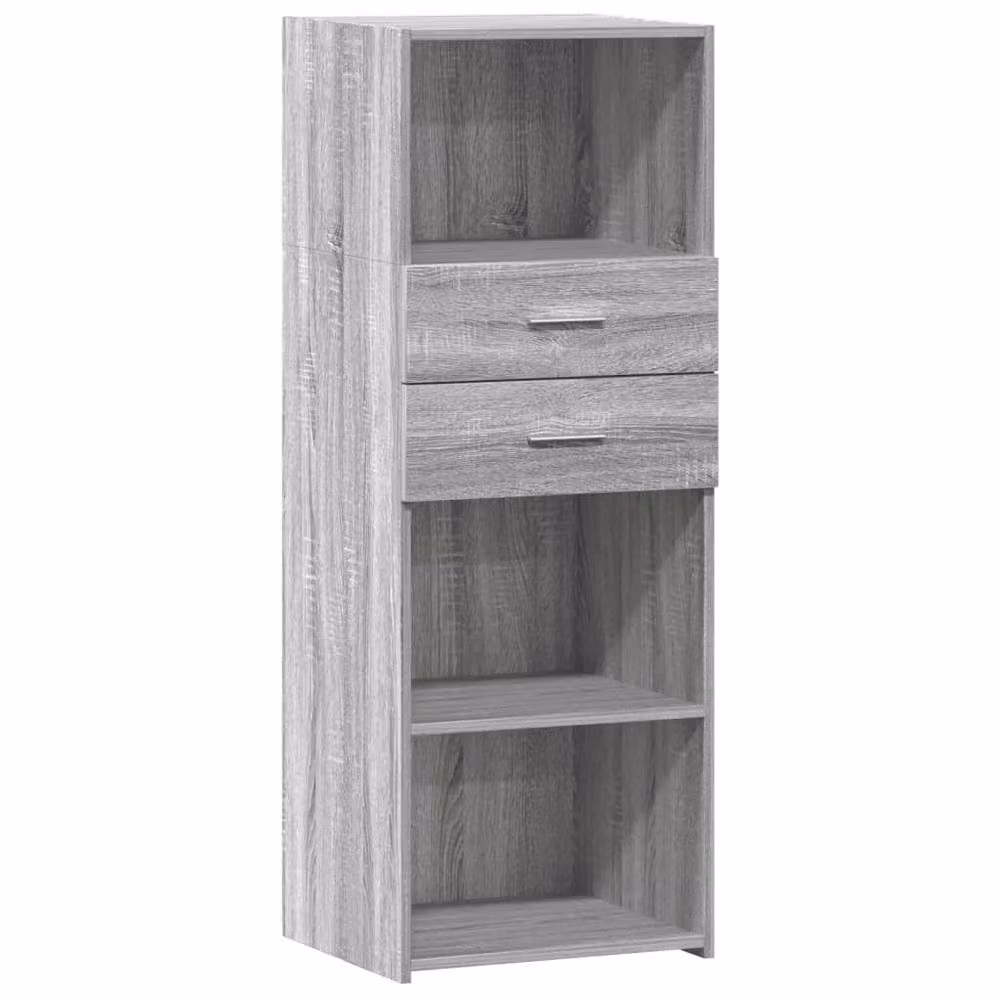 Berkfield Home Grey Sonoma Modern Highboard with Internal Shelves and Doors with Drawers, W/D/H: 45 x 42.5 x 124 cm – 2