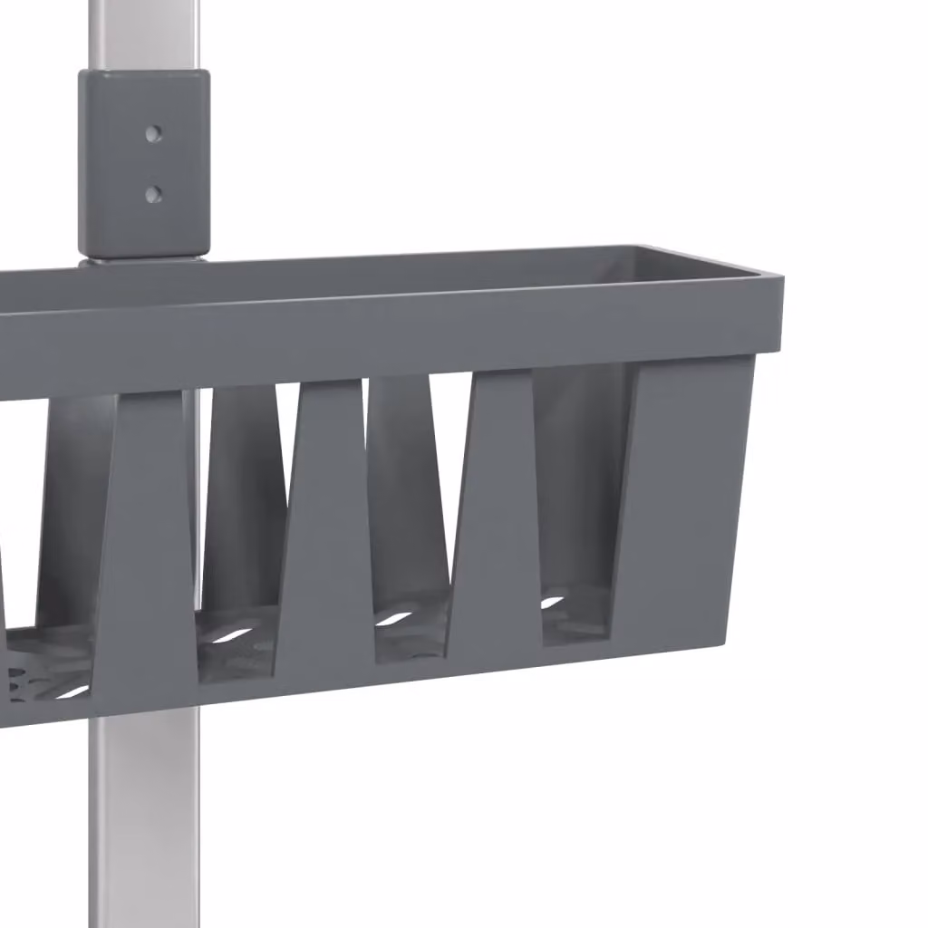Berkfield Home Adjustable Aluminium Shower Hanger Shelf in Silver, W: 30 cm, D: 15 cm, H: 67-105 cm – 2