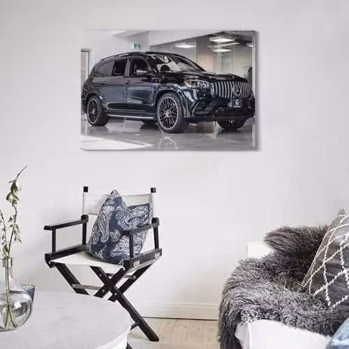 JTLFXY Luxury GLS63 Sports SUV Canvas Wall Poster, Black, W: 40 cm, H: 60 cm – 5
