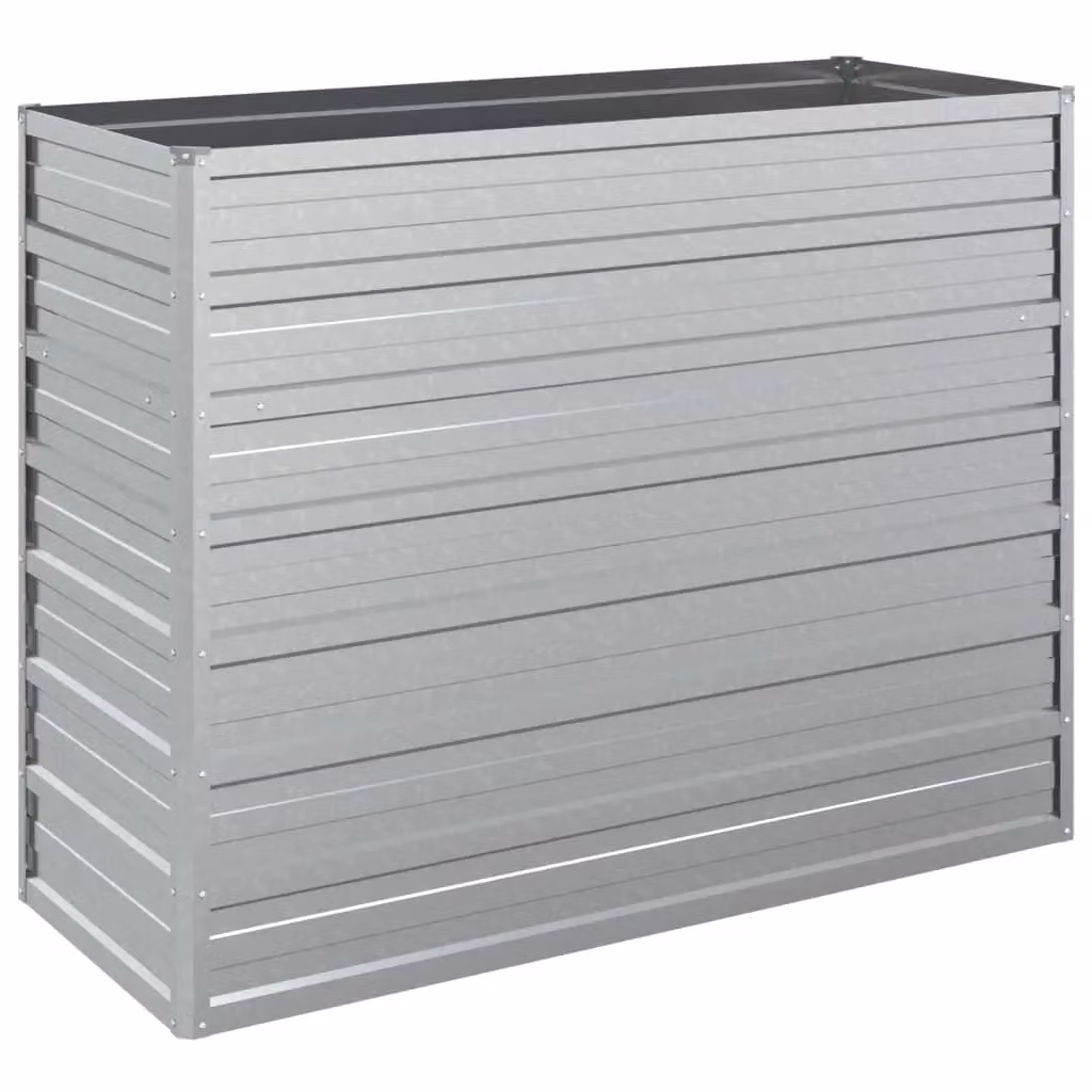 Berkfield Home Garden Galvanised Steel Raised Bed in Silver, W/D/H: 100 x 40 x 77 cm – 2