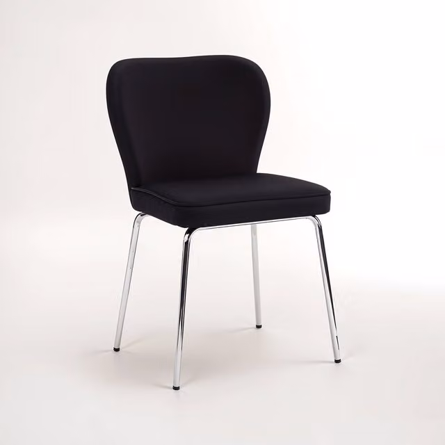 Orsina Modern Black Velvet Dining Chair