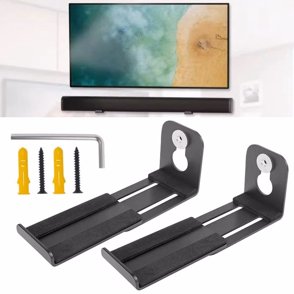 FLAVORA Soundbar Wall Mount Bracket in Black, W: 1000 cm, H: 52 cm – 3
