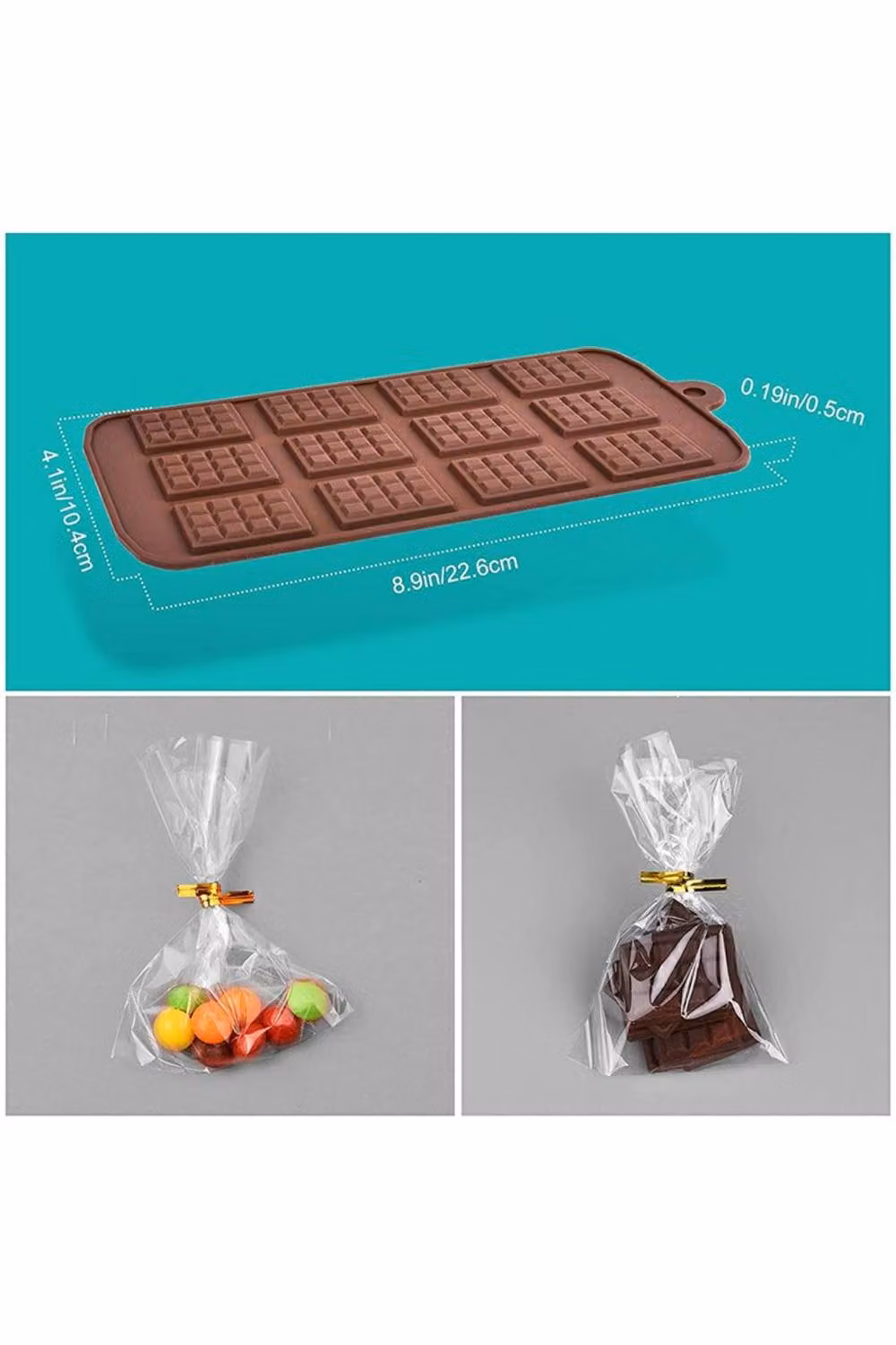 KDMD Brown Silicone Coffee Bean Molds for Chocolate, Ice, Jelly and Candy, 12 Cavities – 2