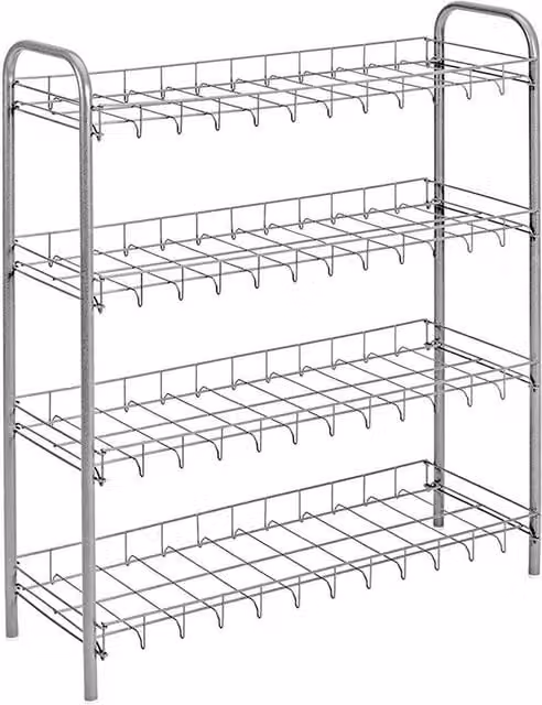 Metaltex 4-Tier Stainless Steel Shoe Rack in Silver