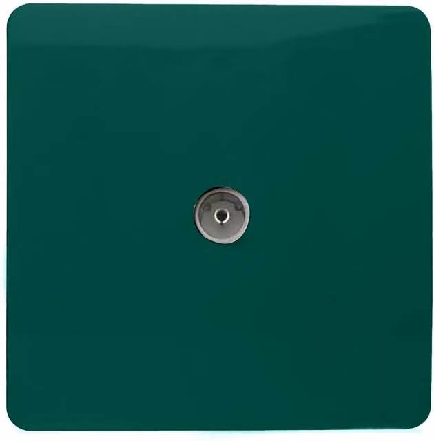 Trendi Switch 1 Gang Flush Co-Axial Television Socket in Green