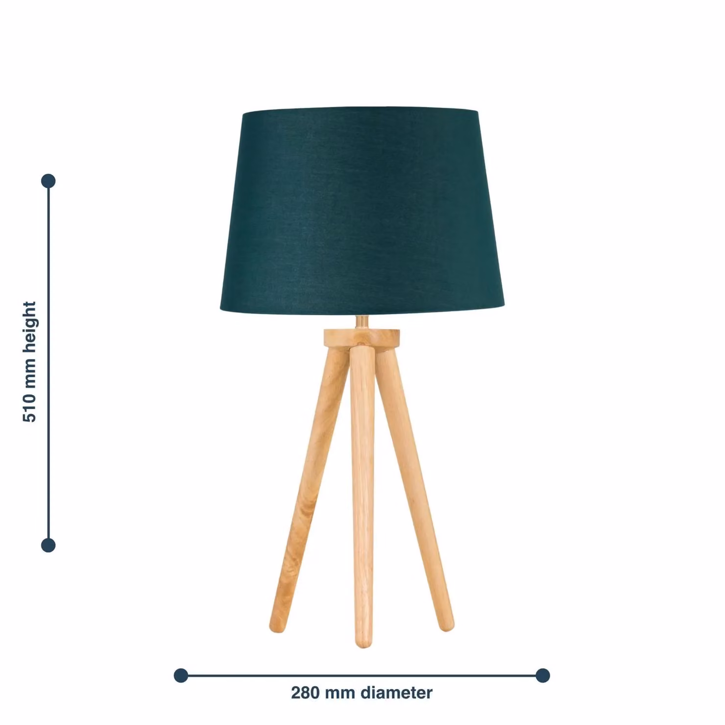 First Choice Lighting Voyage Table Lamp with Light Oak Wood Base and Dark Green Fabric Shade in Brown – 4