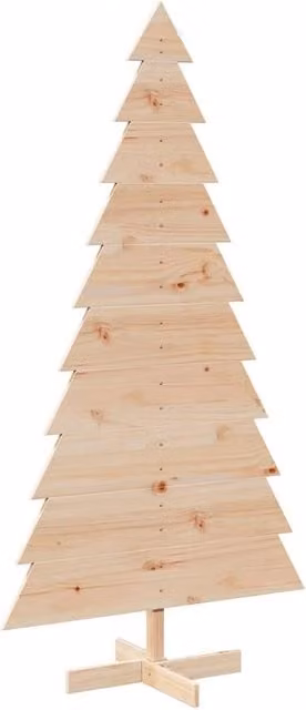Berkfield Home Rustic Wooden Christmas Tree, Solid Pine, Brown, Height: 180 cm