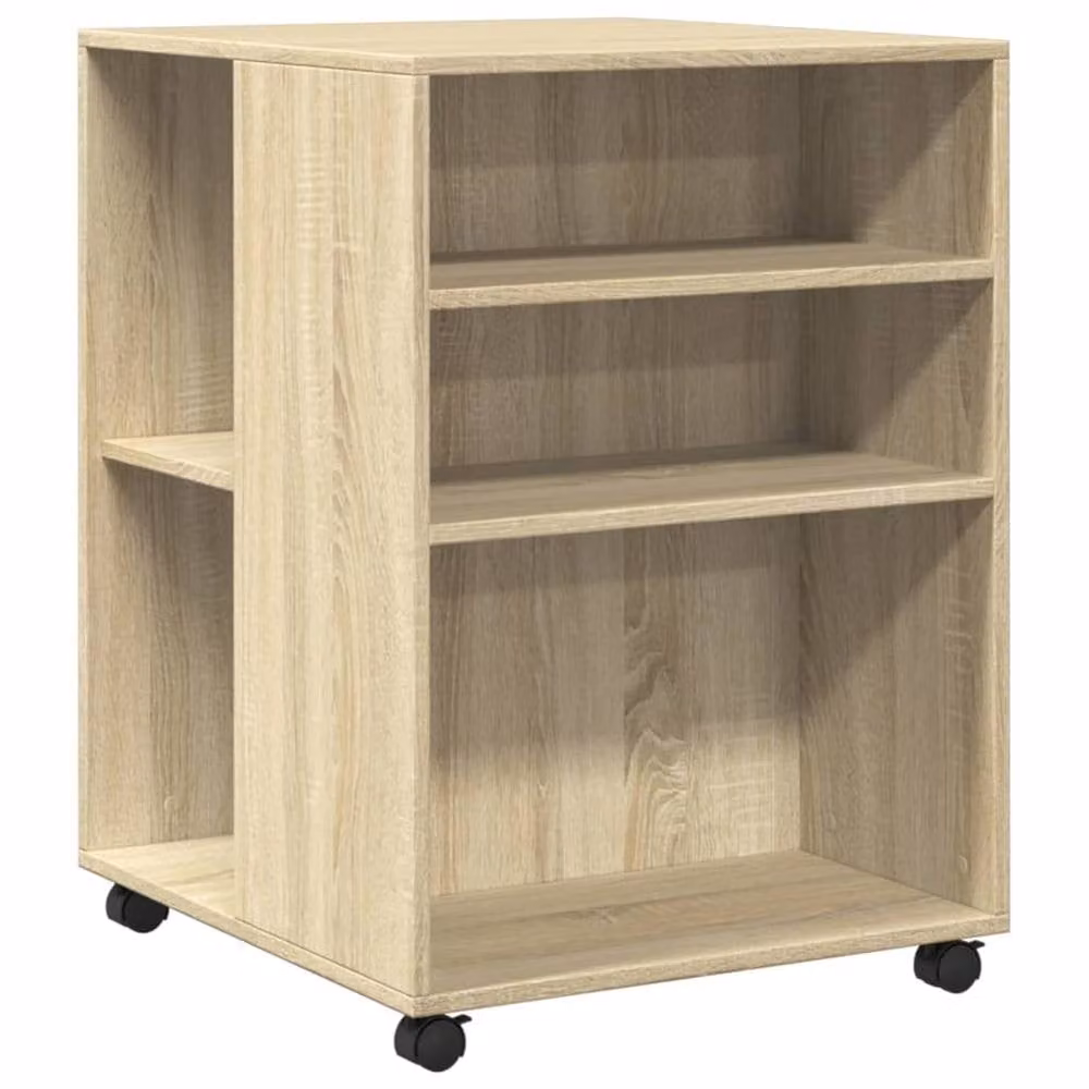Berkfield Home Sonoma Oak Side Table with Castors, Brown, W: 55 cm, D: 60 cm, H: 78 cm – 2