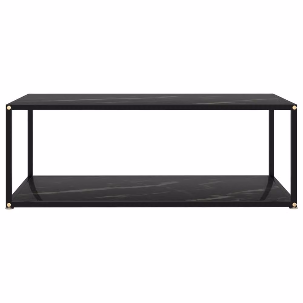 Berkfield Home Modern Black Rectangular Coffee Table with Tempered Glass, W/D/H: 100 x 50 x 35 cm – 2