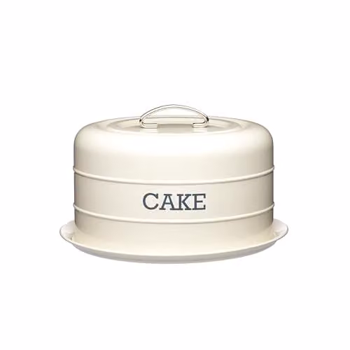 Living Nostalgia Airtight Domed Cake Storage Tin in Beige, Diameter: 28.5 cm – 1