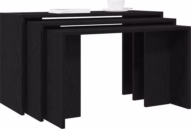 Berkfield Home Nesting Tables, 3 Piece Set in Black Engineered Wood – 1