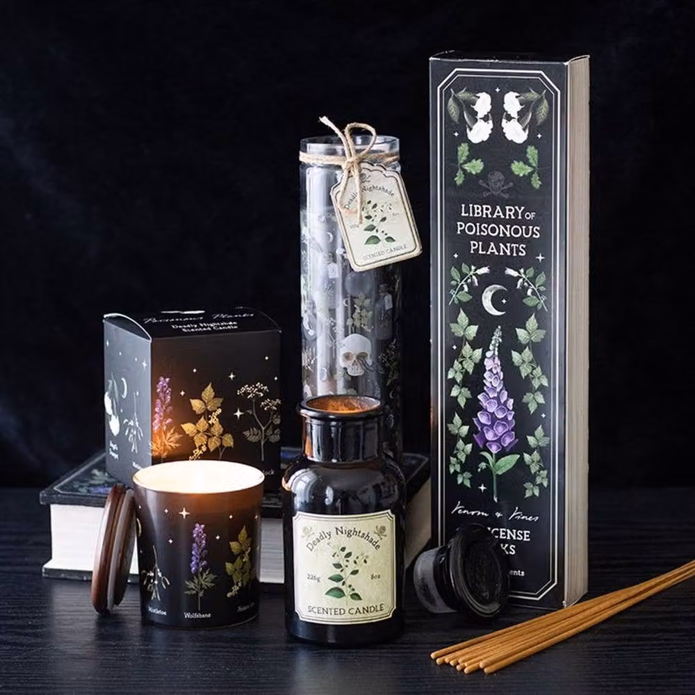 Uniqueful Deadly Nightshade Scented Pillar Candle in Black, 100g – 2