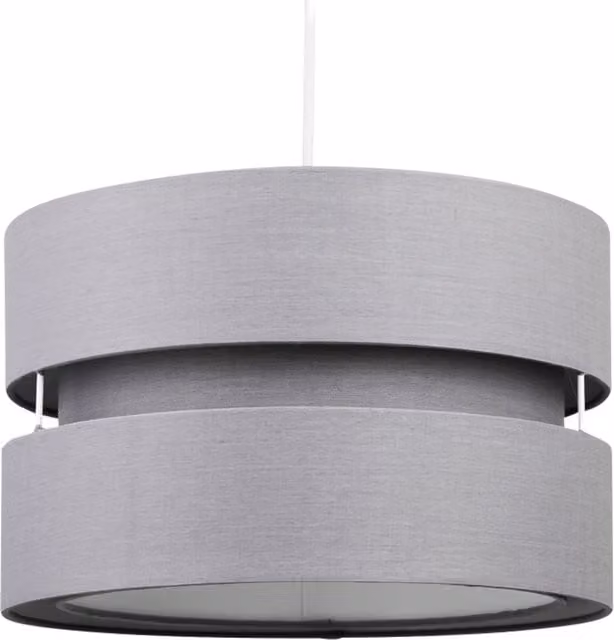 First Choice Lighting Grey Layered Easy Fit Drum Light Shade – 1
