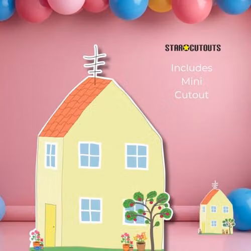 Star Cutouts Peppa Pig House with Apple Tree Cardboard Cutout, Multicolour, Height: 133 cm – 2