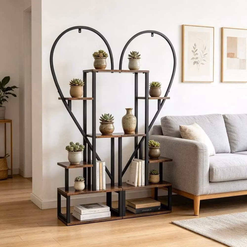 EONLION 6 Tiered Black Metal Ladder Plant Stand – 5