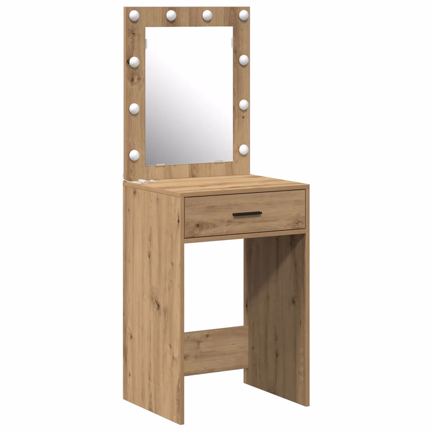 Berkfield Home Modern Hollywood LED Dressing Table in Artisan Oak Brown, W/D/H: 50 x 41 x 135 cm – 2