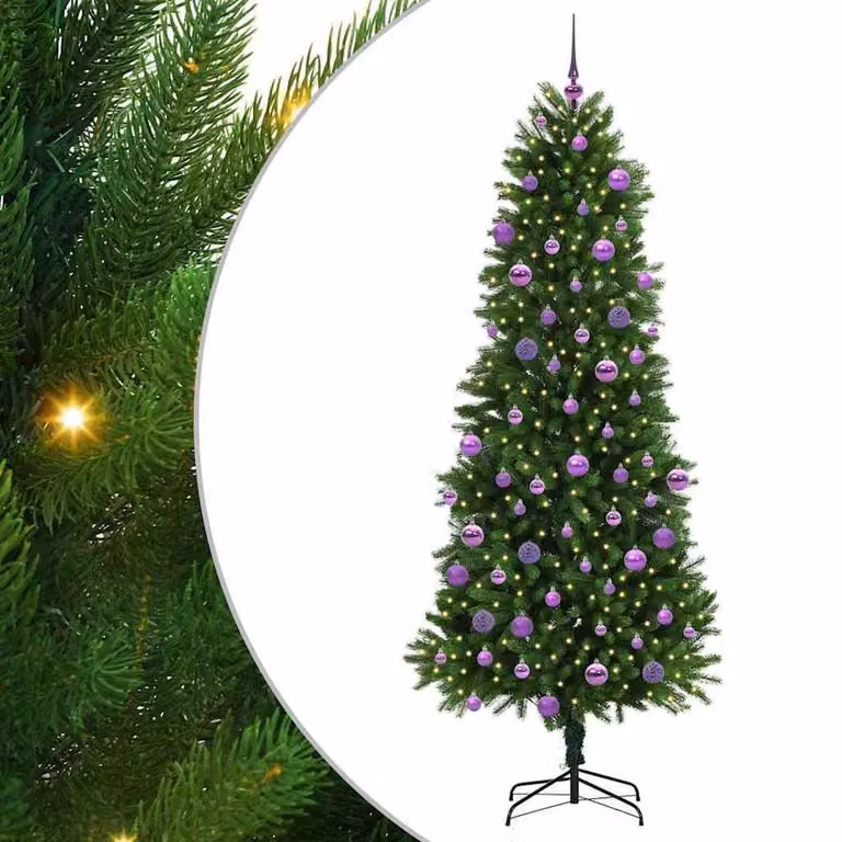 Berkfield Home Green PE Christmas Tree with 300 LEDs and Stand, Height: 240 cm