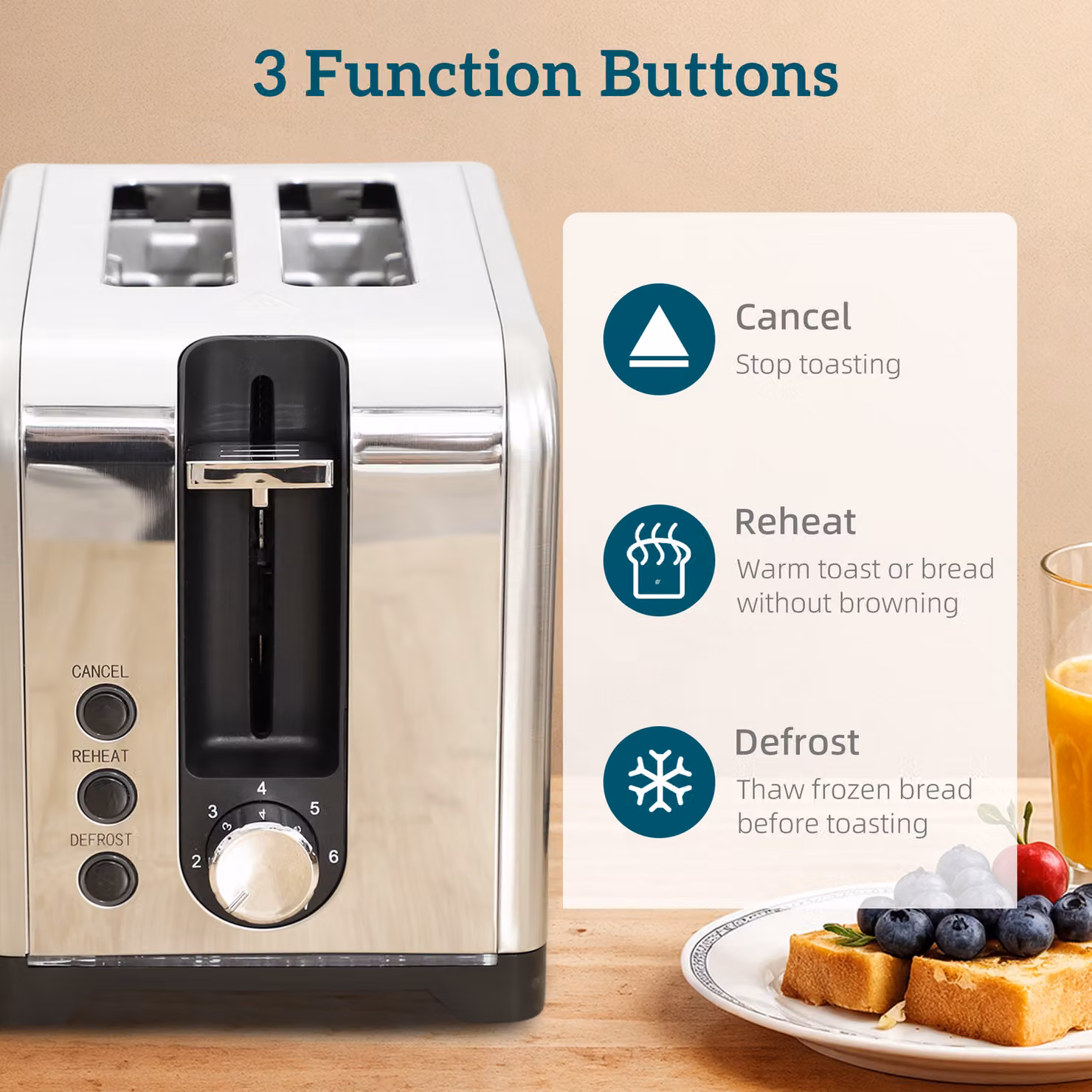 HOMCOM Silver Stainless Steel Toaster and Kettle Set with Auto Shut-off and Limescale Filter – 3