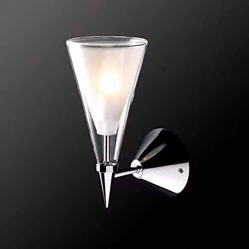 Italux Netlighting Modern Wall Lamp in Chrome with White and Transparent Glass Shade, G9